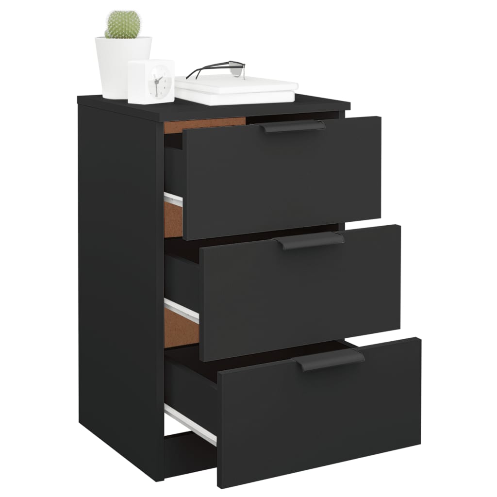 Nattbord 2 Stk Svart 40X36X65 Cm