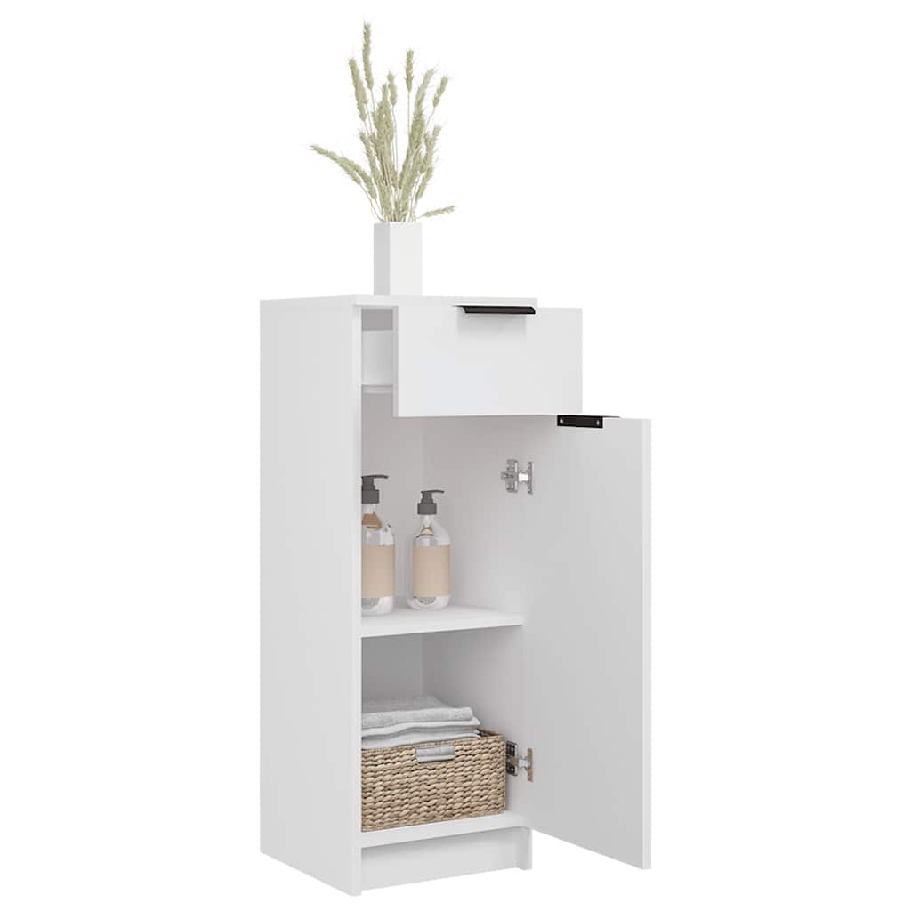 Baderomsskap Hvit 32X34X90 Cm Konstruert Tre