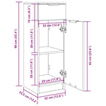 Baderomsskap Sonoma Eik 32X34X90 Cm Konstruert Tre