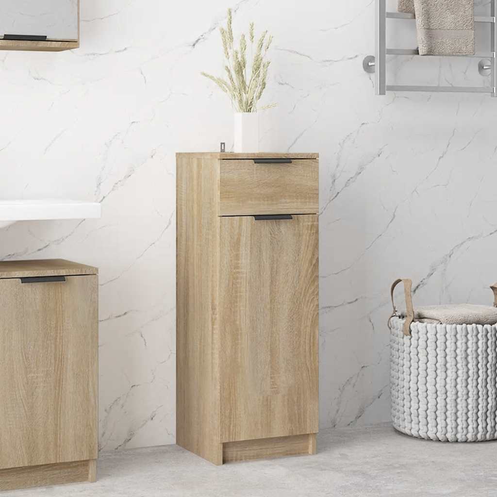 Baderomsskap Sonoma Eik 32X34X90 Cm Konstruert Tre