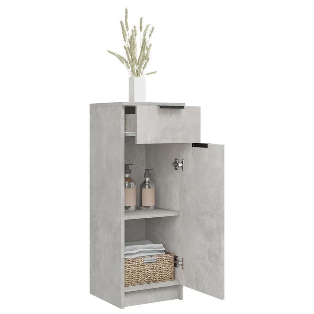 Baderomsskap Betonggrå 32X34X90 Cm Konstruert Tre