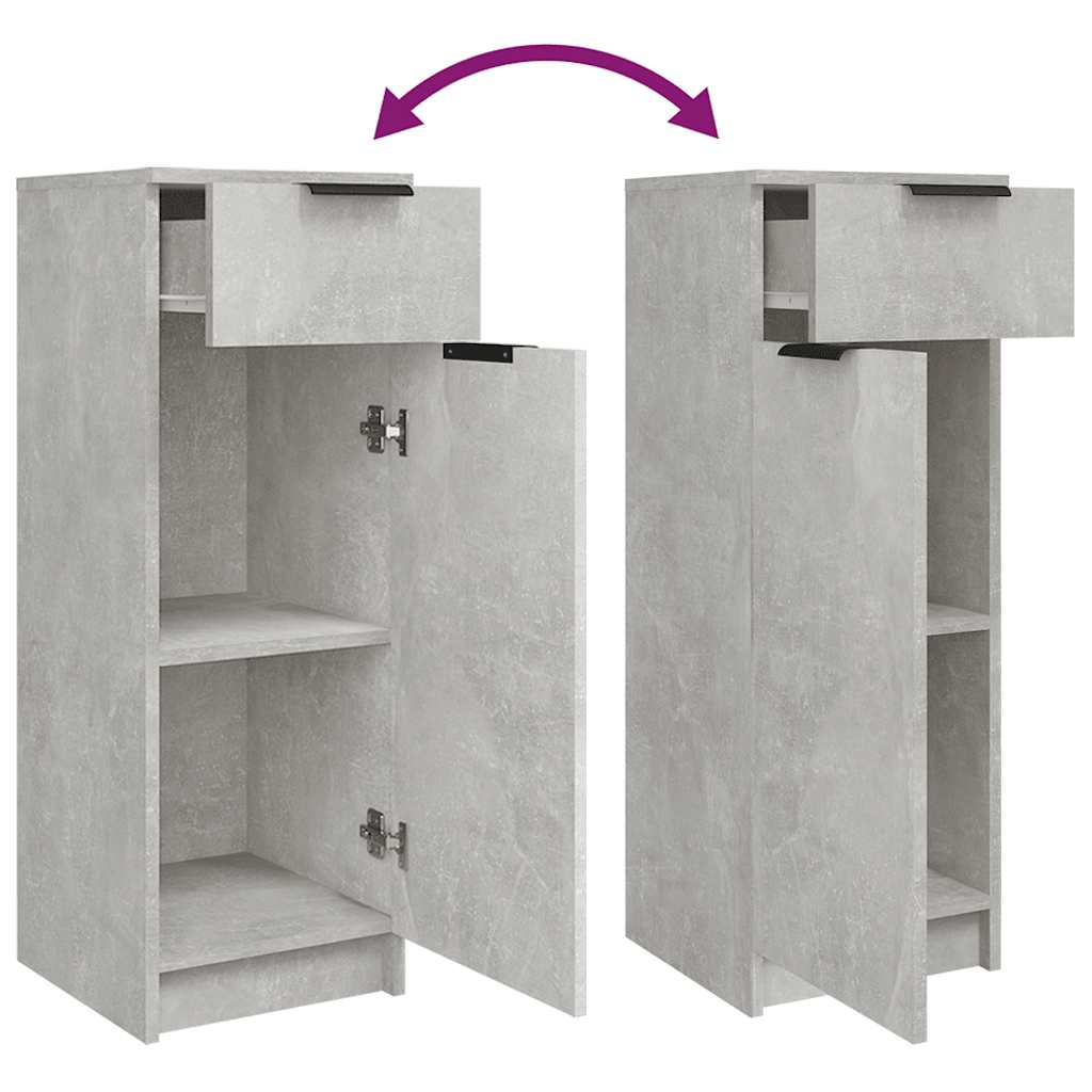 Baderomsskap Betonggrå 32X34X90 Cm Konstruert Tre