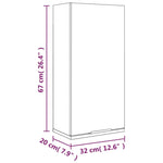 Vegghengt Baderomsskap Hvit 32X20X67 Cm