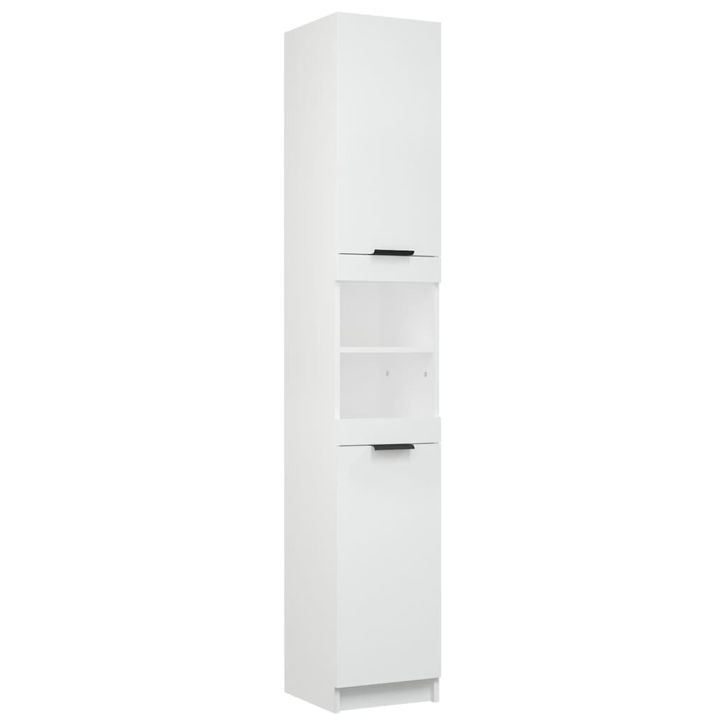 Baderomsskap Hvit 32X34X188,5 Cm Konstruert Tre