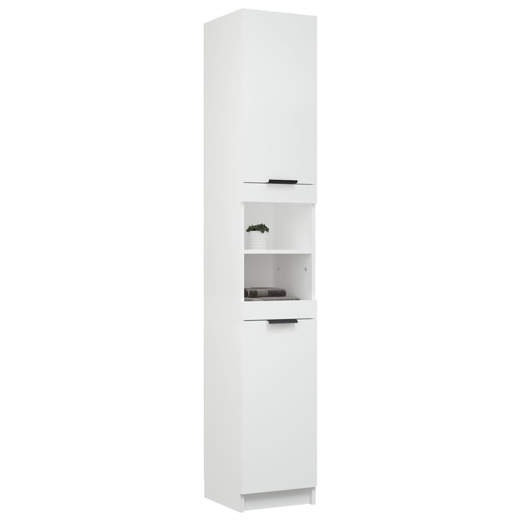 Baderomsskap Hvit 32X34X188,5 Cm Konstruert Tre