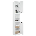 Baderomsskap Hvit 32X34X188,5 Cm Konstruert Tre