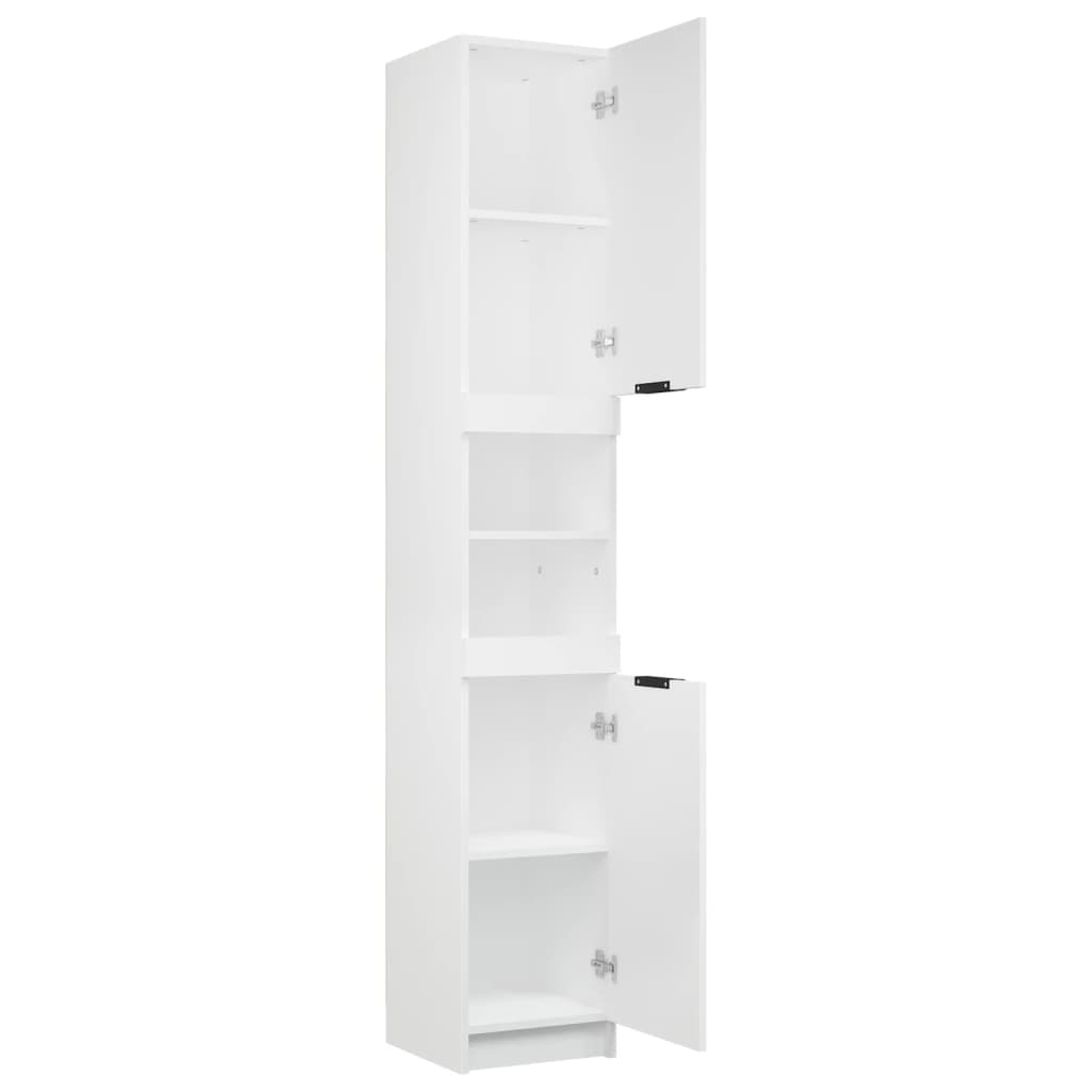 Baderomsskap Hvit 32X34X188,5 Cm Konstruert Tre