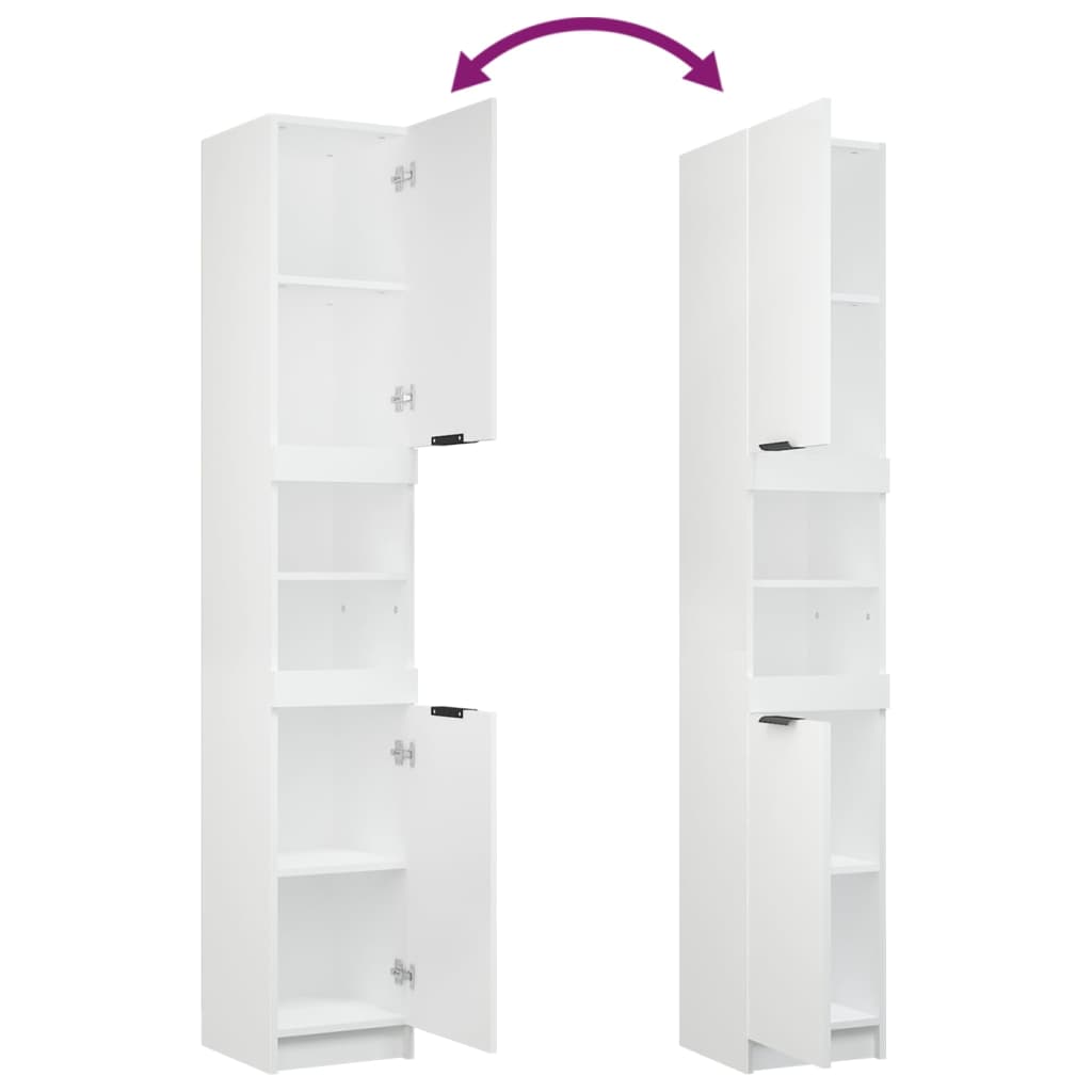 Baderomsskap Hvit 32X34X188,5 Cm Konstruert Tre