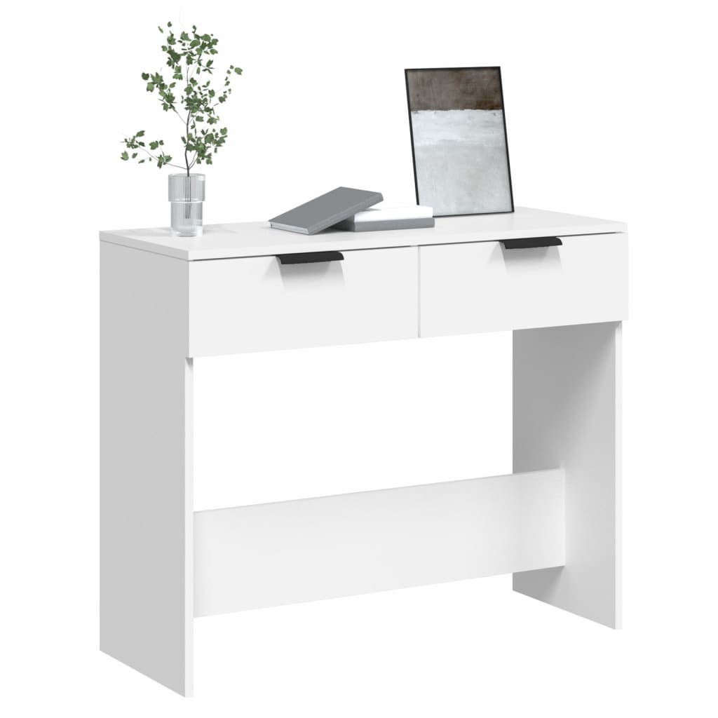 Konsollbord Hvit 90X36X75 Cm Konstruert Tre