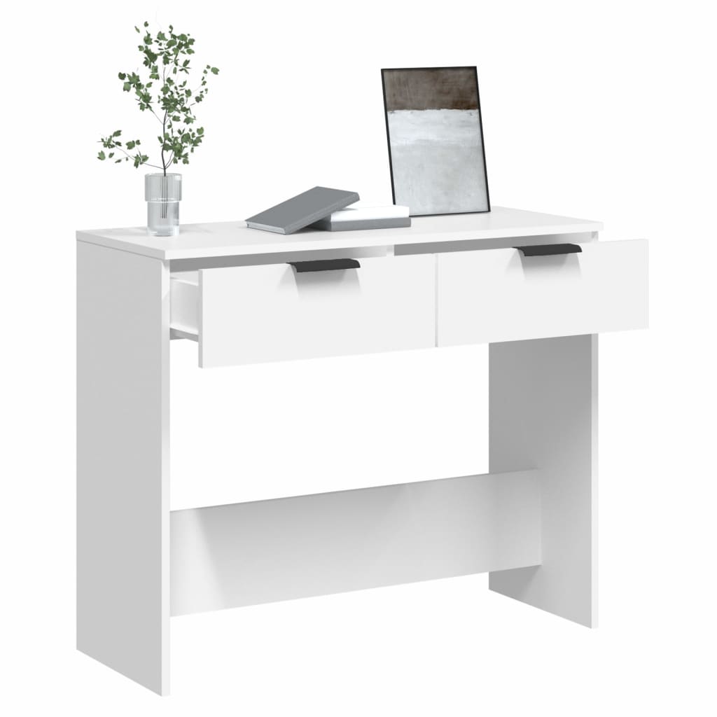 Konsollbord Hvit 90X36X75 Cm Konstruert Tre