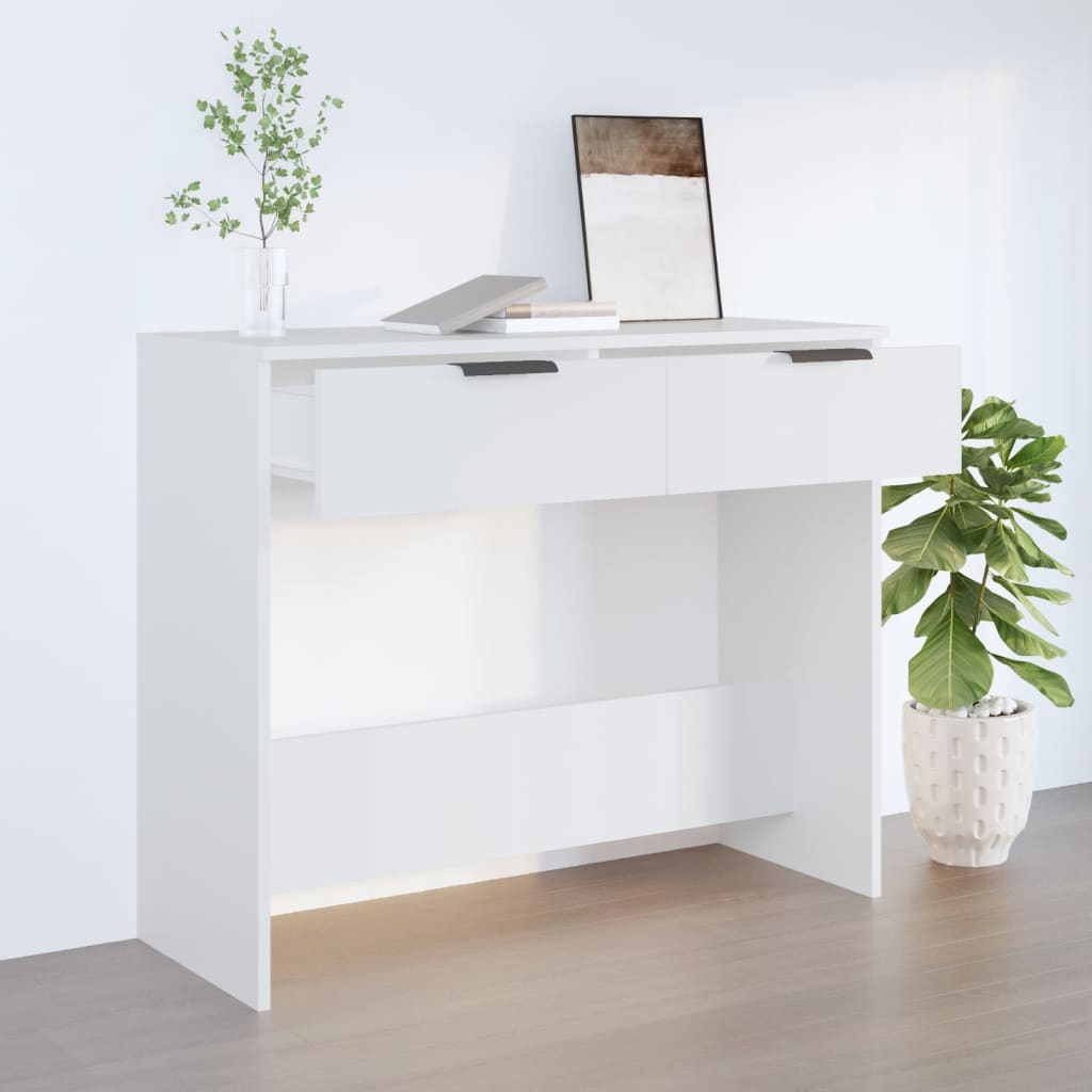 Konsollbord Hvit 90X36X75 Cm Konstruert Tre