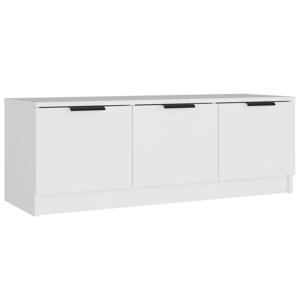 Tv-Benk Hvit 102X35X36,5 Cm Konstruert Tre