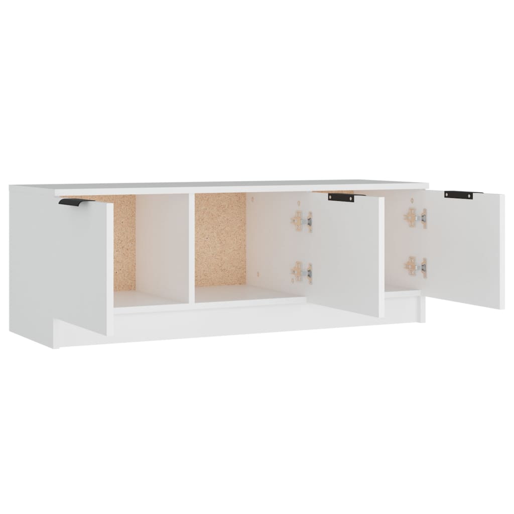 Tv-Benk Hvit 102X35X36,5 Cm Konstruert Tre