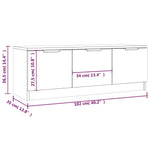 Tv-Benk Hvit 102X35X36,5 Cm Konstruert Tre