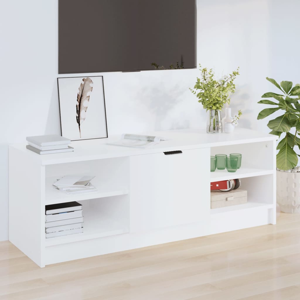 Tv-Benk Hvit 102X35,5X36,5 Cm Konstruert Tre