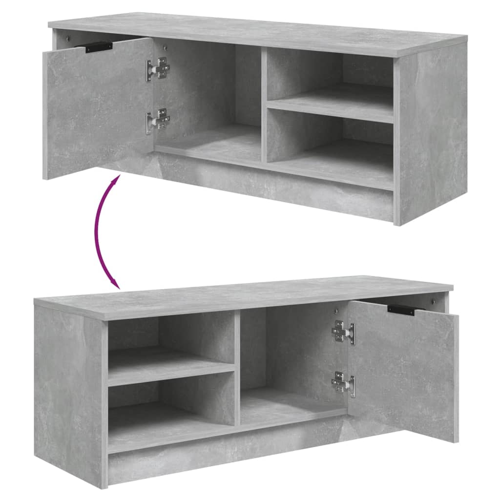Tv-Benk Betonggrå 102X35,5X36,5 Cm Konstruert Tre