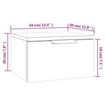 Veggmontert Nattbord Sonoma Eik 34X30X20 Cm