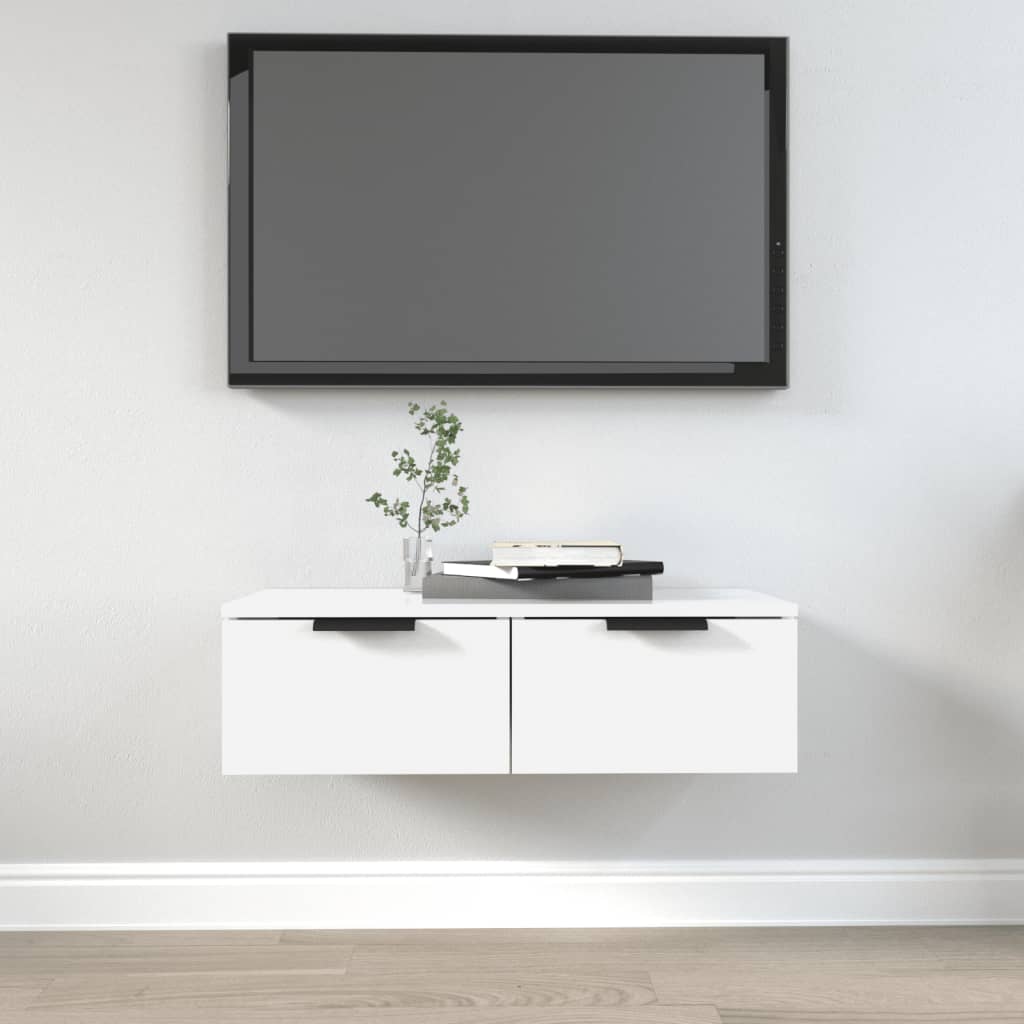 Veggskap Hvit 68X30X20 Cm Konstruert Tre