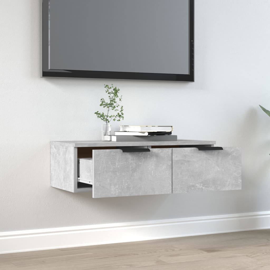 Veggskap Betonggrå 68X30X20 Cm Konstruert Tre