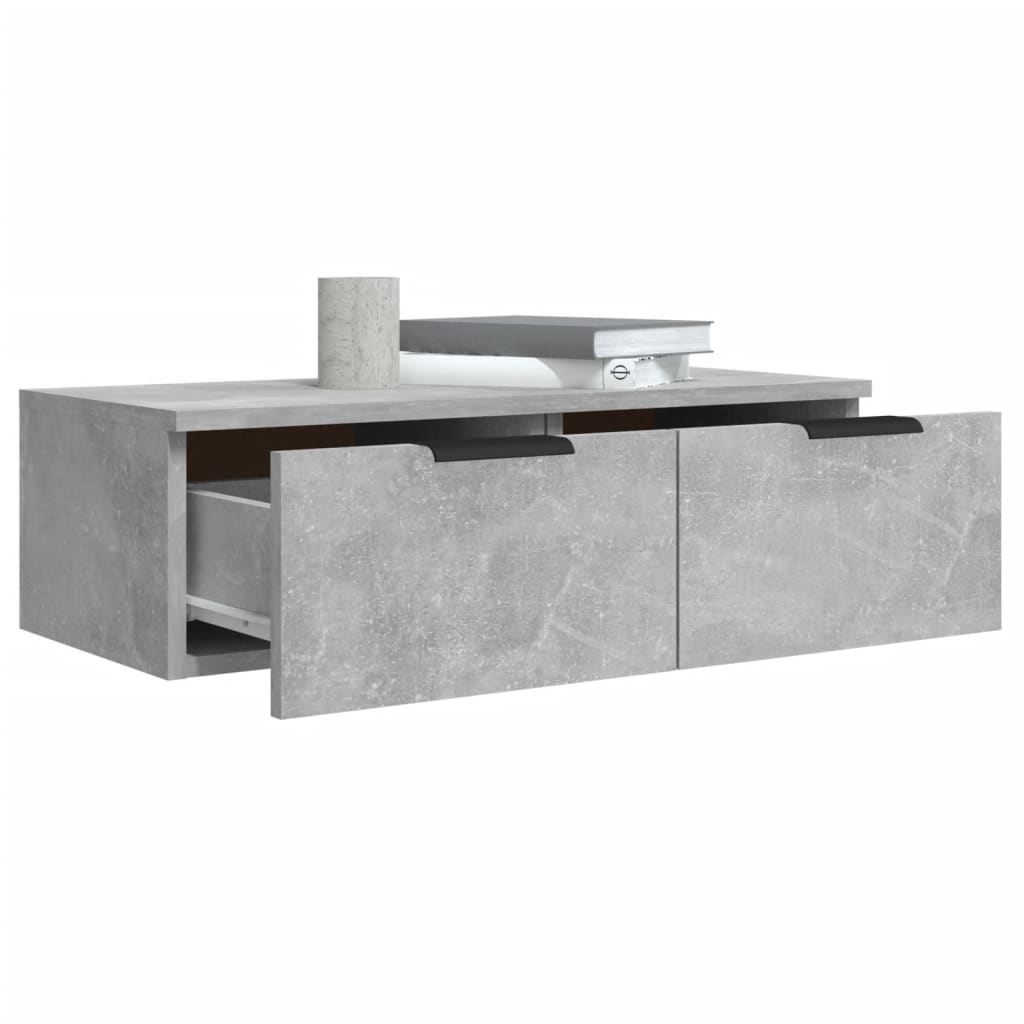 Veggskap Betonggrå 68X30X20 Cm Konstruert Tre
