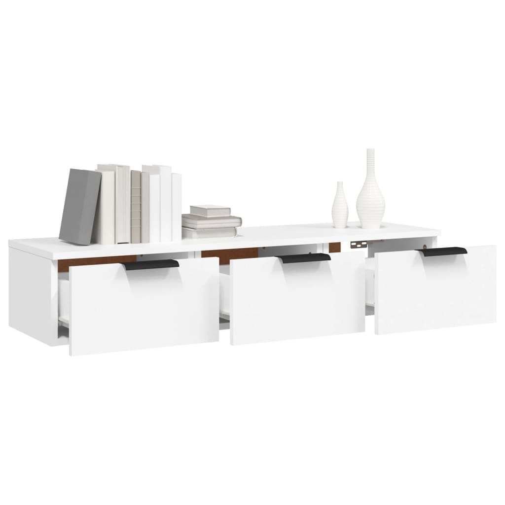 Veggskap Hvit 102X30X20 Cm Konstruert Tre