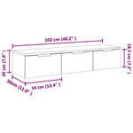 Veggskap Sonoma Eik 102X30X20 Cm Konstruert Tre