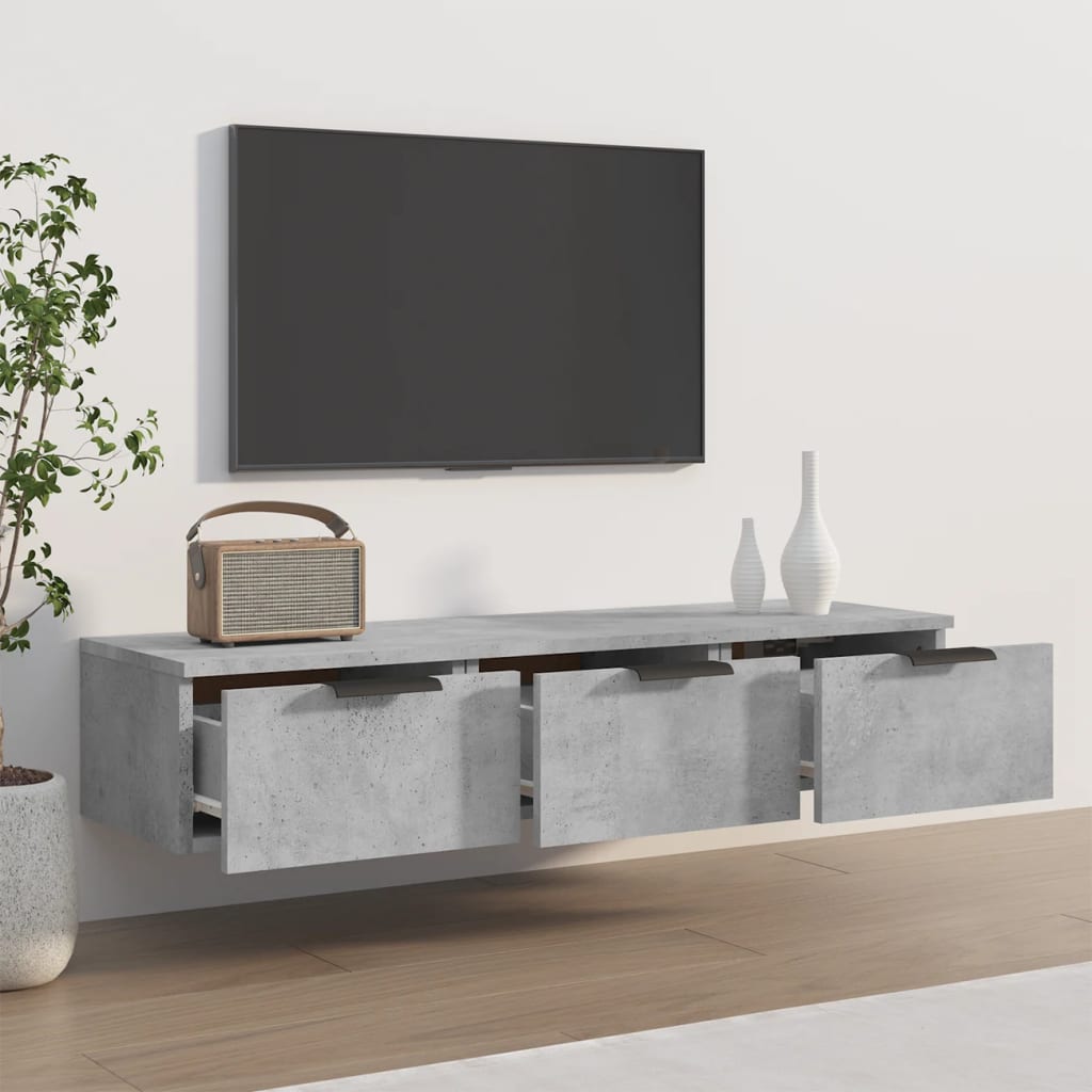 Veggskap Betonggrå 102X30X20 Cm Konstruert Tre