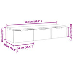 Veggskap Betonggrå 102X30X20 Cm Konstruert Tre