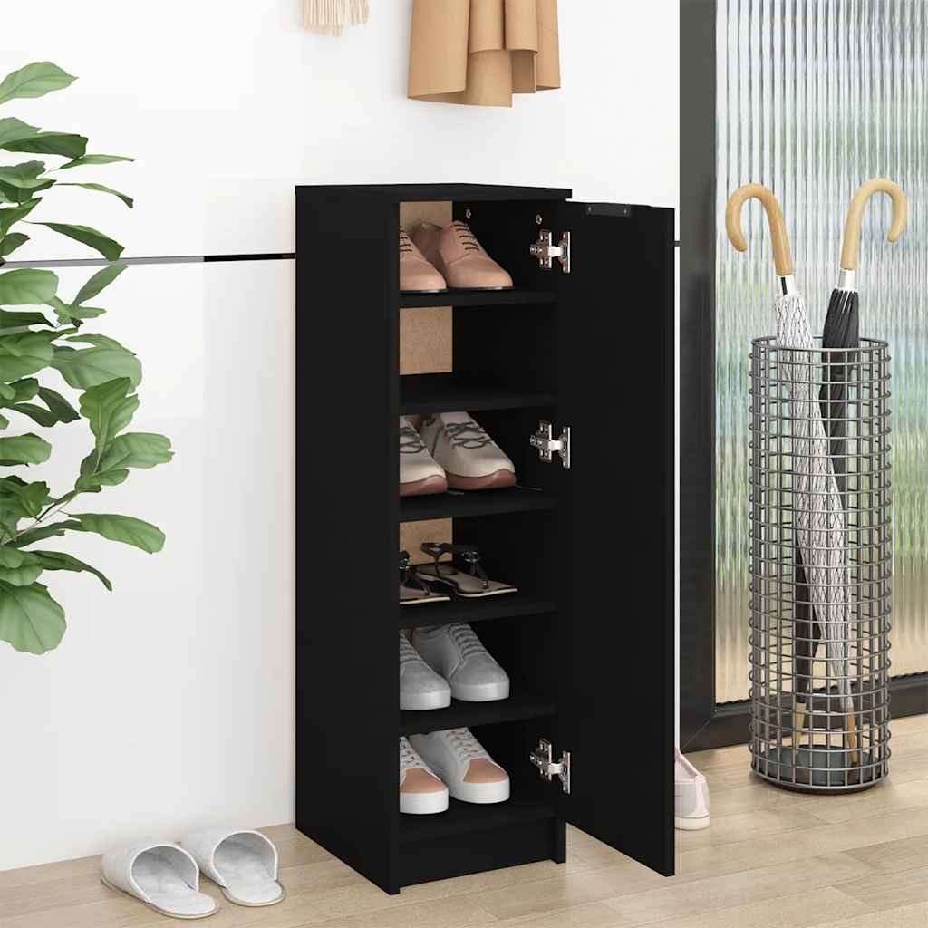 Skoskap Svart 30X35X100 Cm Konstruert Tre