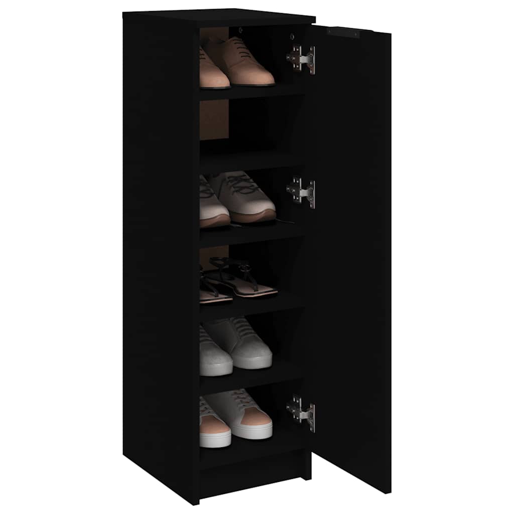 Skoskap Svart 30X35X100 Cm Konstruert Tre