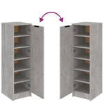 Skoskap Betonggrå 30X35X100 Cm Konstruert Tre