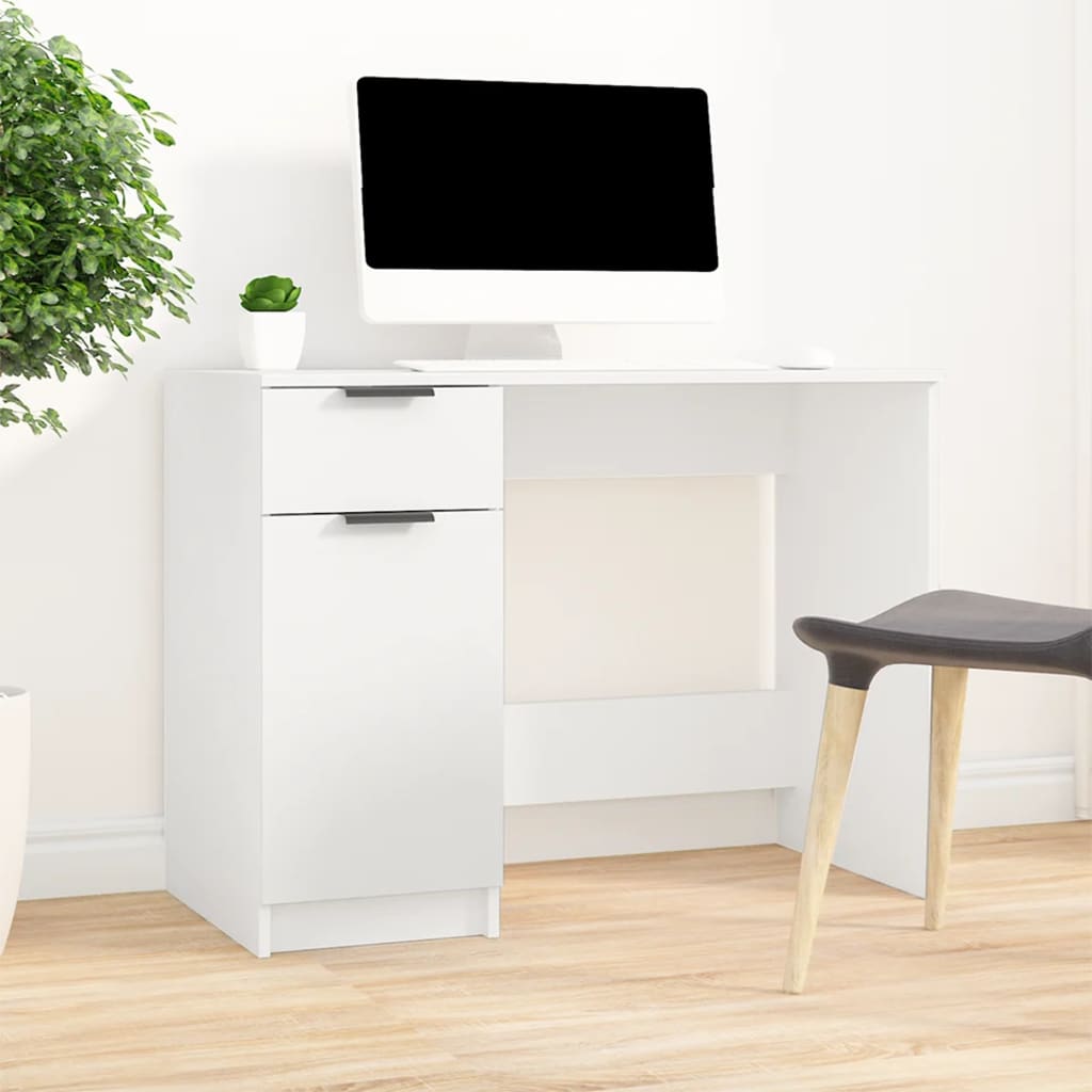 Skrivebord Hvit 100X50X75 Cm Konstruert Tre