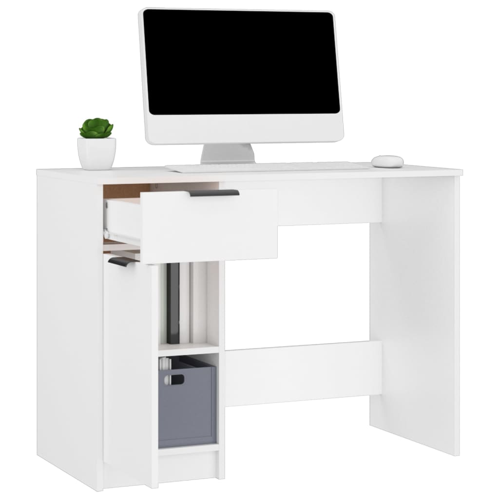 Skrivebord Hvit 100X50X75 Cm Konstruert Tre