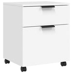 Mobilt Arkivskap Med Hjul Hvit 45X38X54 Cm Konstruert Tre