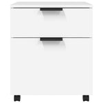 Mobilt Arkivskap Med Hjul Hvit 45X38X54 Cm Konstruert Tre