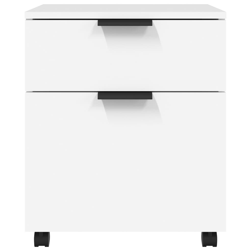 Mobilt Arkivskap Med Hjul Hvit 45X38X54 Cm Konstruert Tre