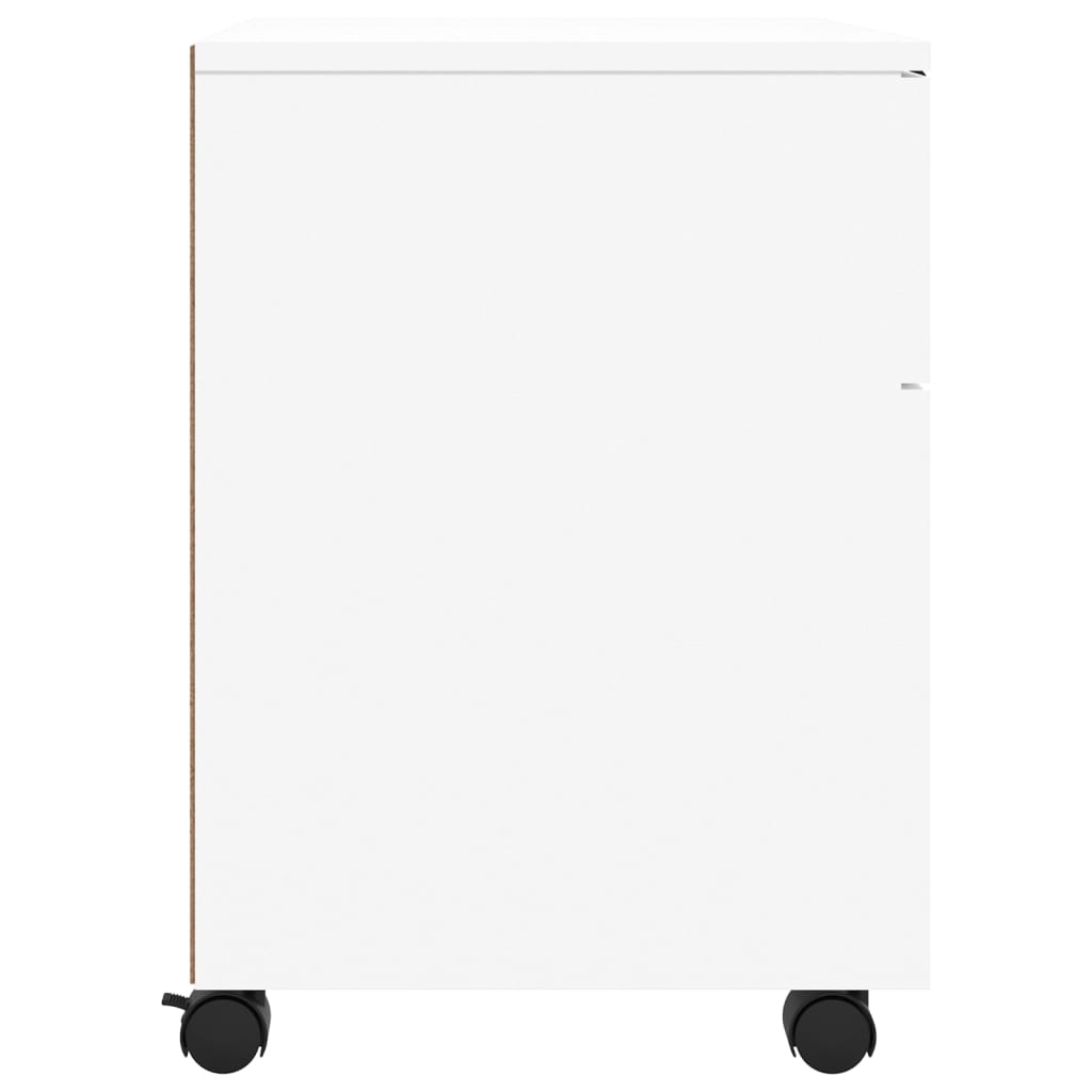 Mobilt Arkivskap Med Hjul Hvit 45X38X54 Cm Konstruert Tre