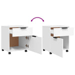 Mobilt Arkivskap Med Hjul Hvit 45X38X54 Cm Konstruert Tre
