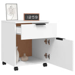 Mobilt Arkivskap Med Hjul Hvit 45X38X54 Cm Konstruert Tre