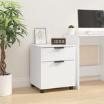 Mobilt Arkivskap Med Hjul Hvit 45X38X54 Cm Konstruert Tre