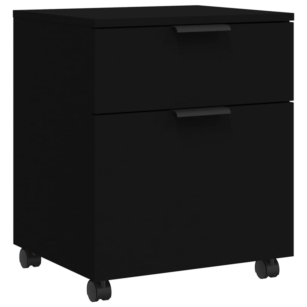 Mobilt Arkivskap Med Hjul Svart 45X38X54 Cm Konstruert Tre