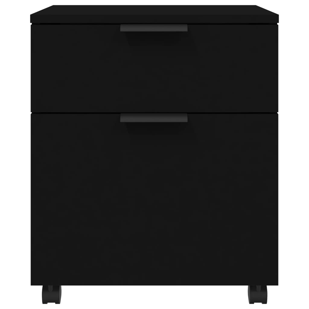 Mobilt Arkivskap Med Hjul Svart 45X38X54 Cm Konstruert Tre