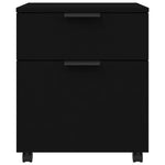 Mobilt Arkivskap Med Hjul Svart 45X38X54 Cm Konstruert Tre