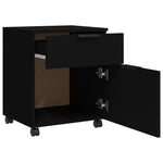 Mobilt Arkivskap Med Hjul Svart 45X38X54 Cm Konstruert Tre