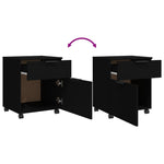 Mobilt Arkivskap Med Hjul Svart 45X38X54 Cm Konstruert Tre