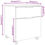 Mobilt Arkivskap Med Hjul Svart 45X38X54 Cm Konstruert Tre