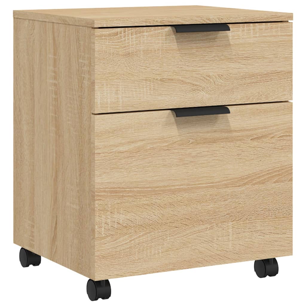 Mobilt Arkivskap Med Hjul Sonoma Eik 45X38X54 Cm Konstruert Tre