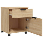Mobilt Arkivskap Med Hjul Sonoma Eik 45X38X54 Cm Konstruert Tre
