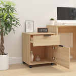 Mobilt Arkivskap Med Hjul Sonoma Eik 45X38X54 Cm Konstruert Tre