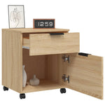 Mobilt Arkivskap Med Hjul Sonoma Eik 45X38X54 Cm Konstruert Tre